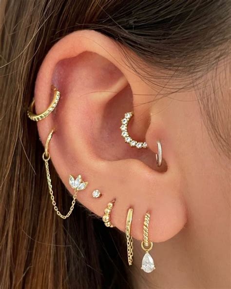 ladies gold earrings for pierced ears